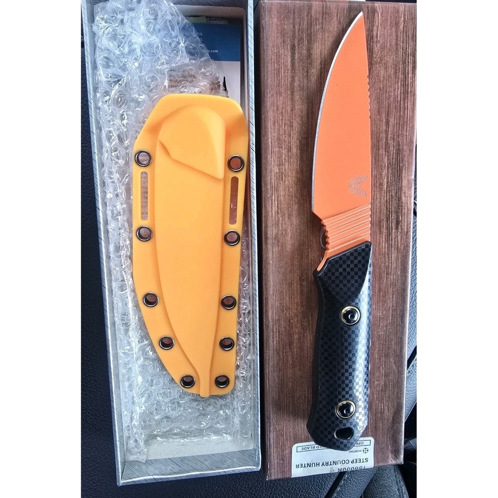 Benchmade 15600OR 4.64 in Raghorn Fixed Blade Knife - Orange